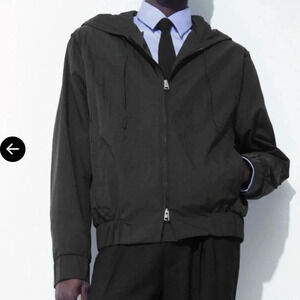 COS The Hooded Blouson Jacket Windbreaker in Black Size 38 US Medium